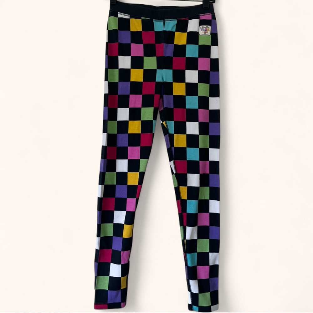 Women’s Small Vans x Ireneisgood Colorful Checkered Print Jersey Indie Leggings